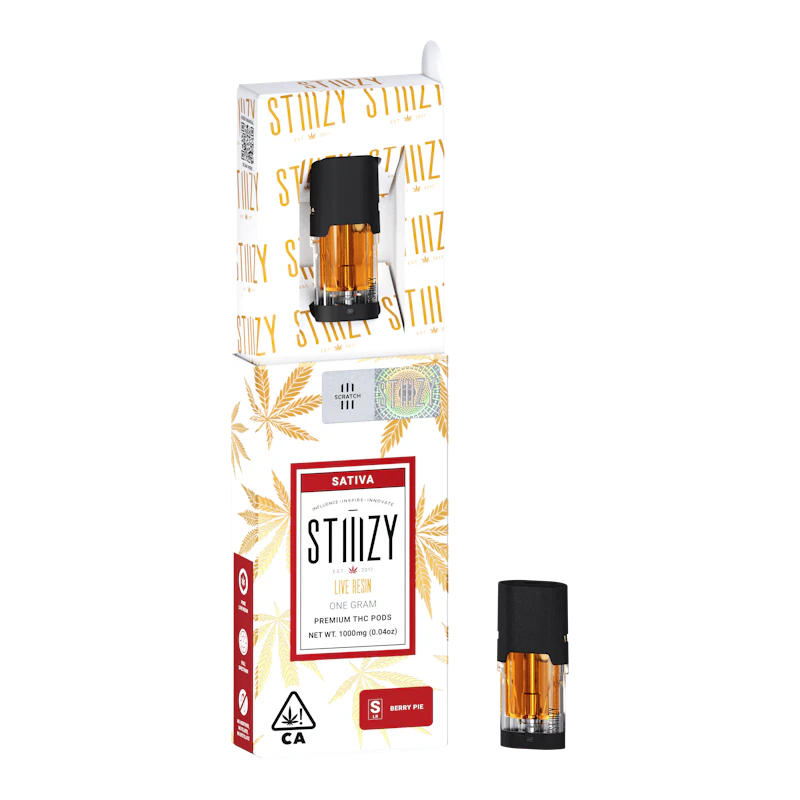 STIIIZY Vape Cartridge - BERRY PIE 1G Live Resin Pod - STIIIZY, Cartridges
