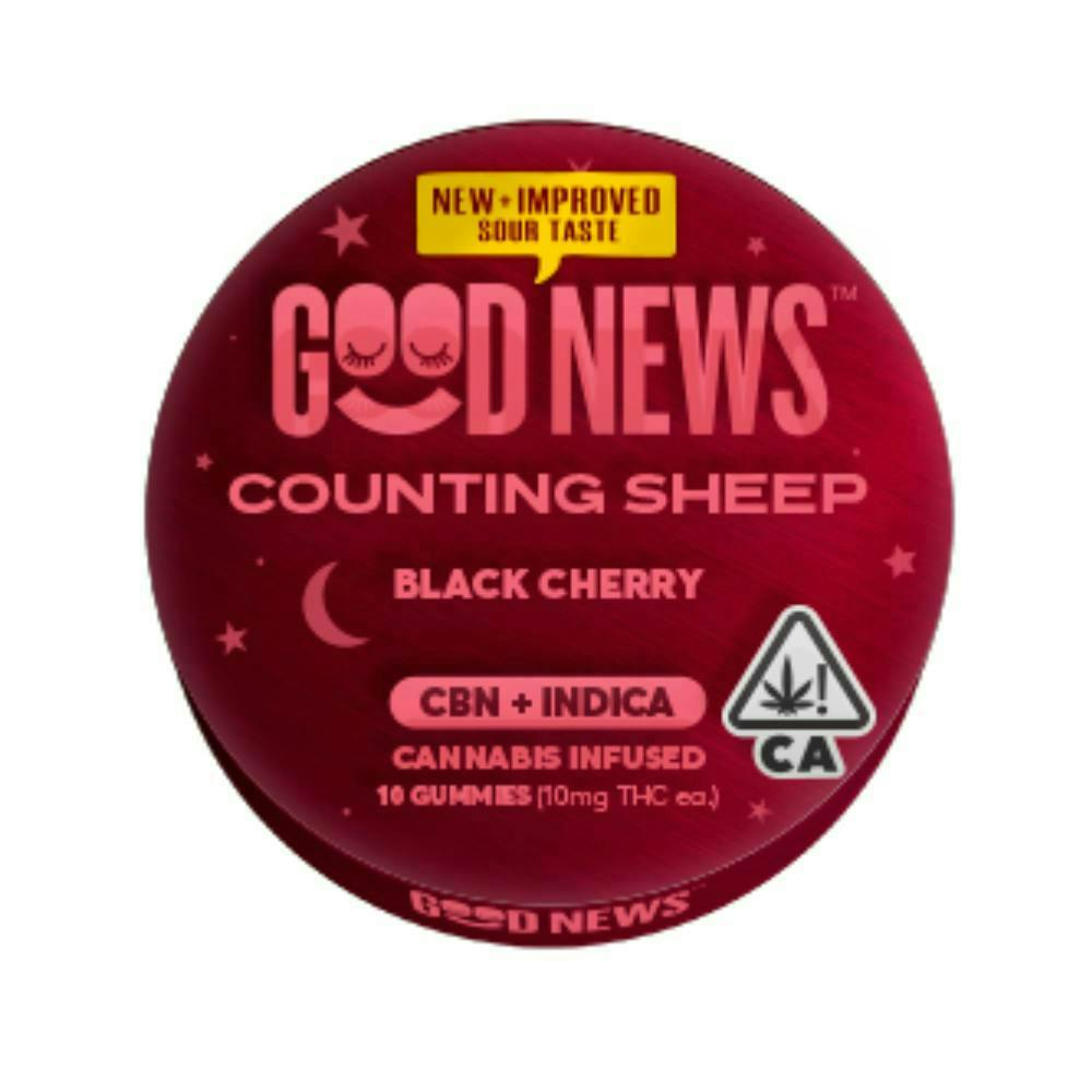 Good News Counting Sheep Black Cherry Sour Gummies with CBN