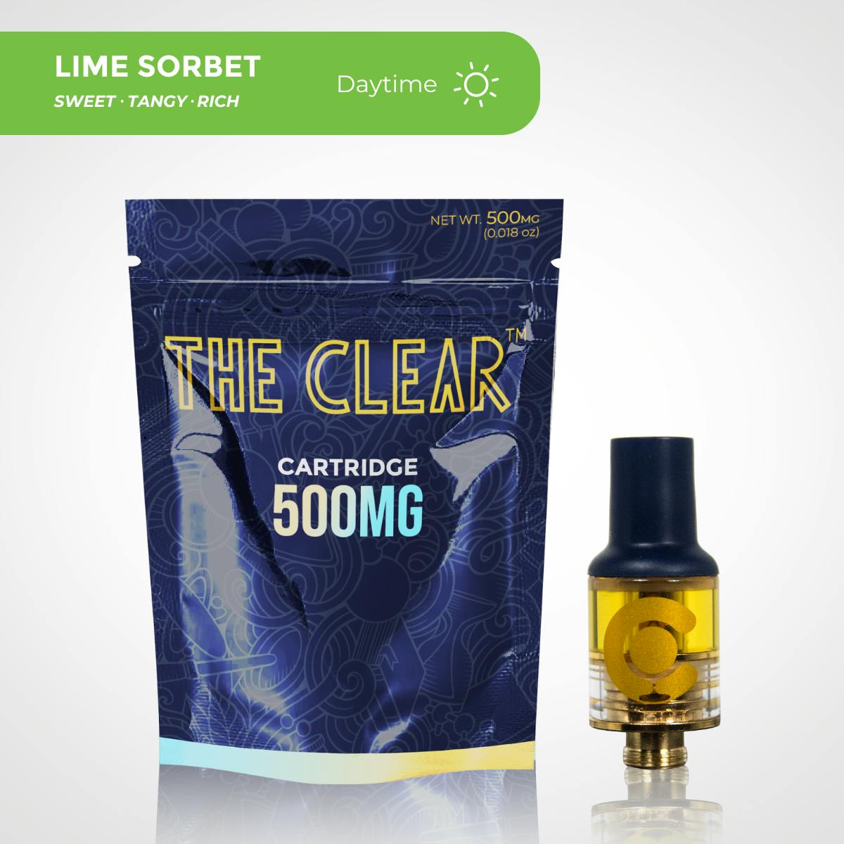 The Clear Original Cartridge 500mg | Lime Sorbet by CLEAR Brands