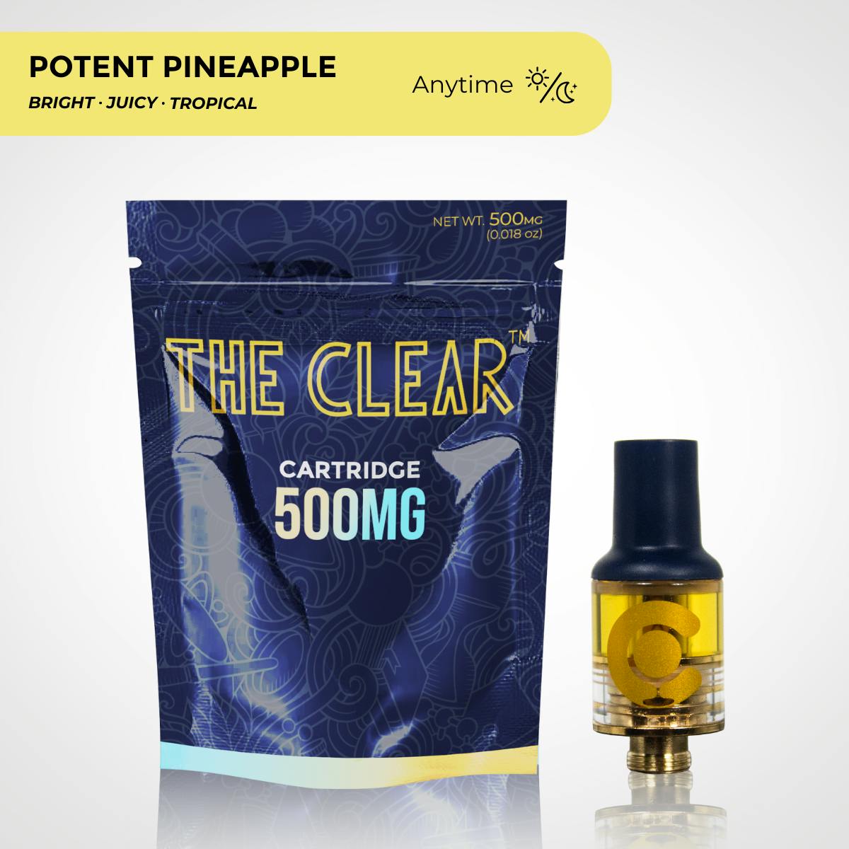 The Clear Original Cartridge 500mg | Potent Pineapple by CLEAR Brands