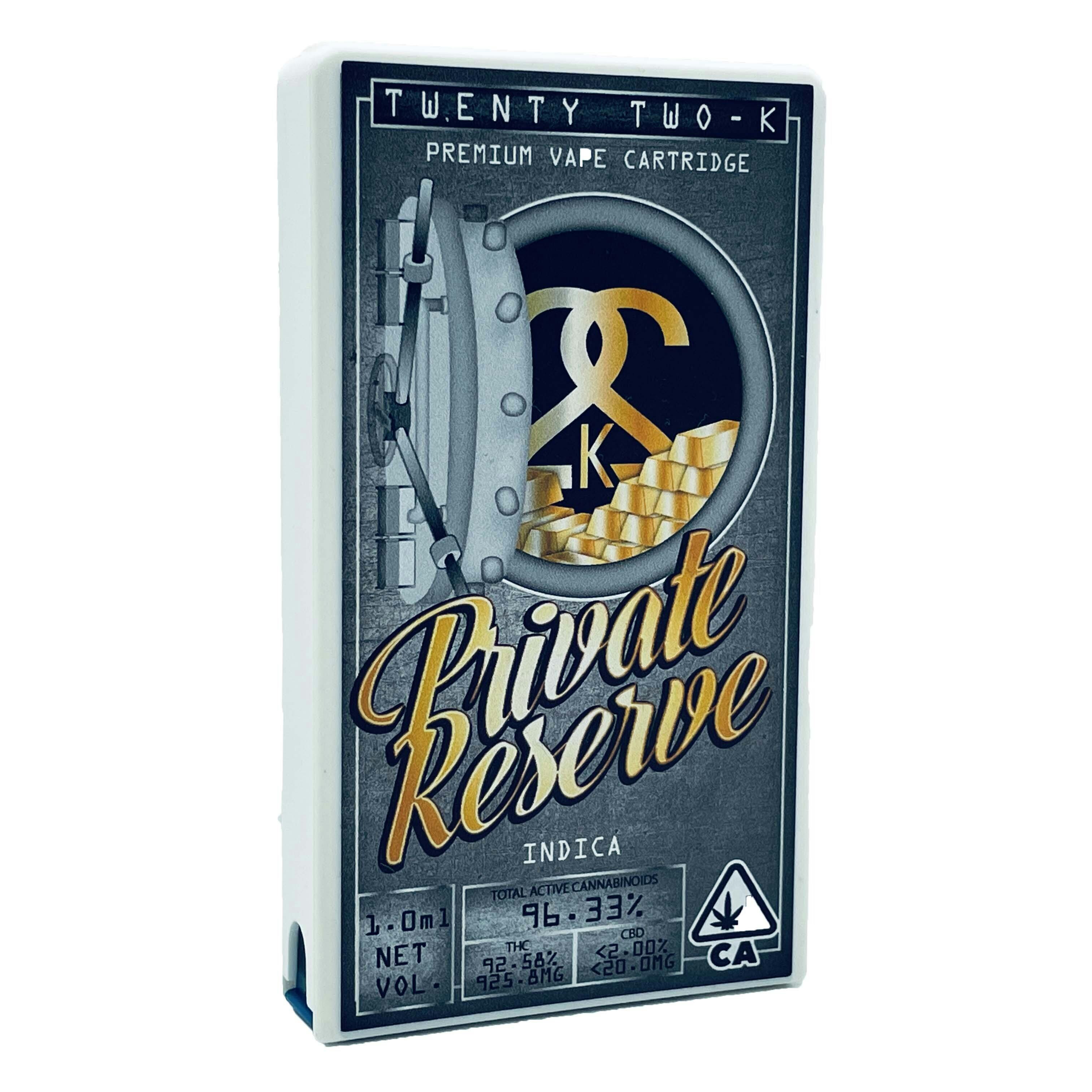 22K - Private Reserve - Cartridge - 1.0ml - Twenty Two K / 22k