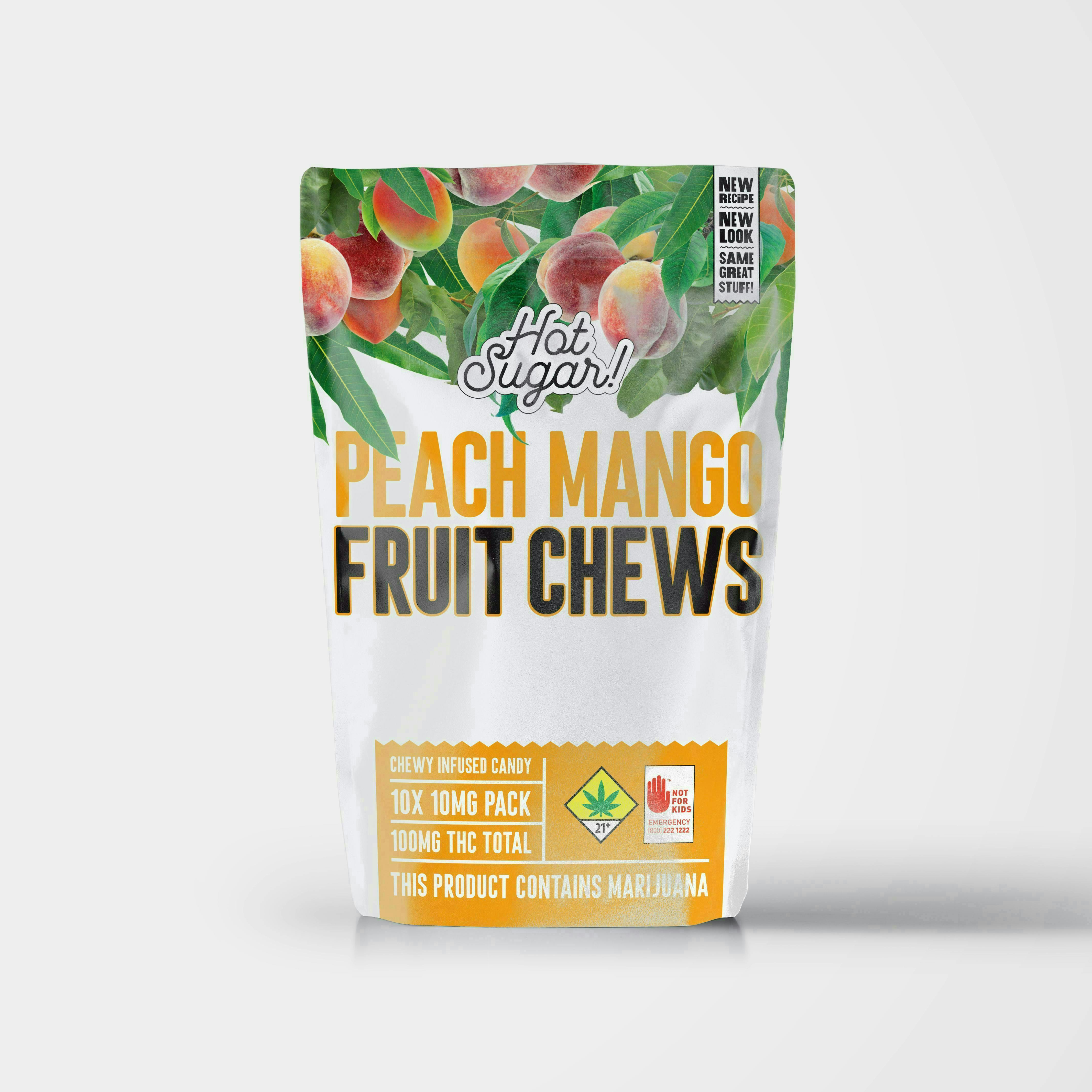 Fruit Chews | Peach Mango Edibles | 100mg | 10ct | 10mg/ea
