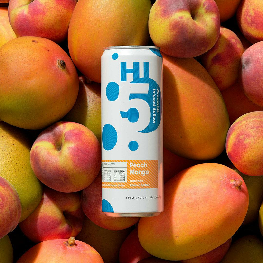 Hi5 Cannabis Seltzer: Peach Mango