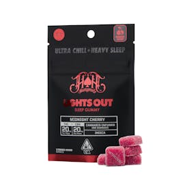 Midnight Cherry | Indica -Lights Out CBN Sleep Gummies-100mg THC |100mg CBN