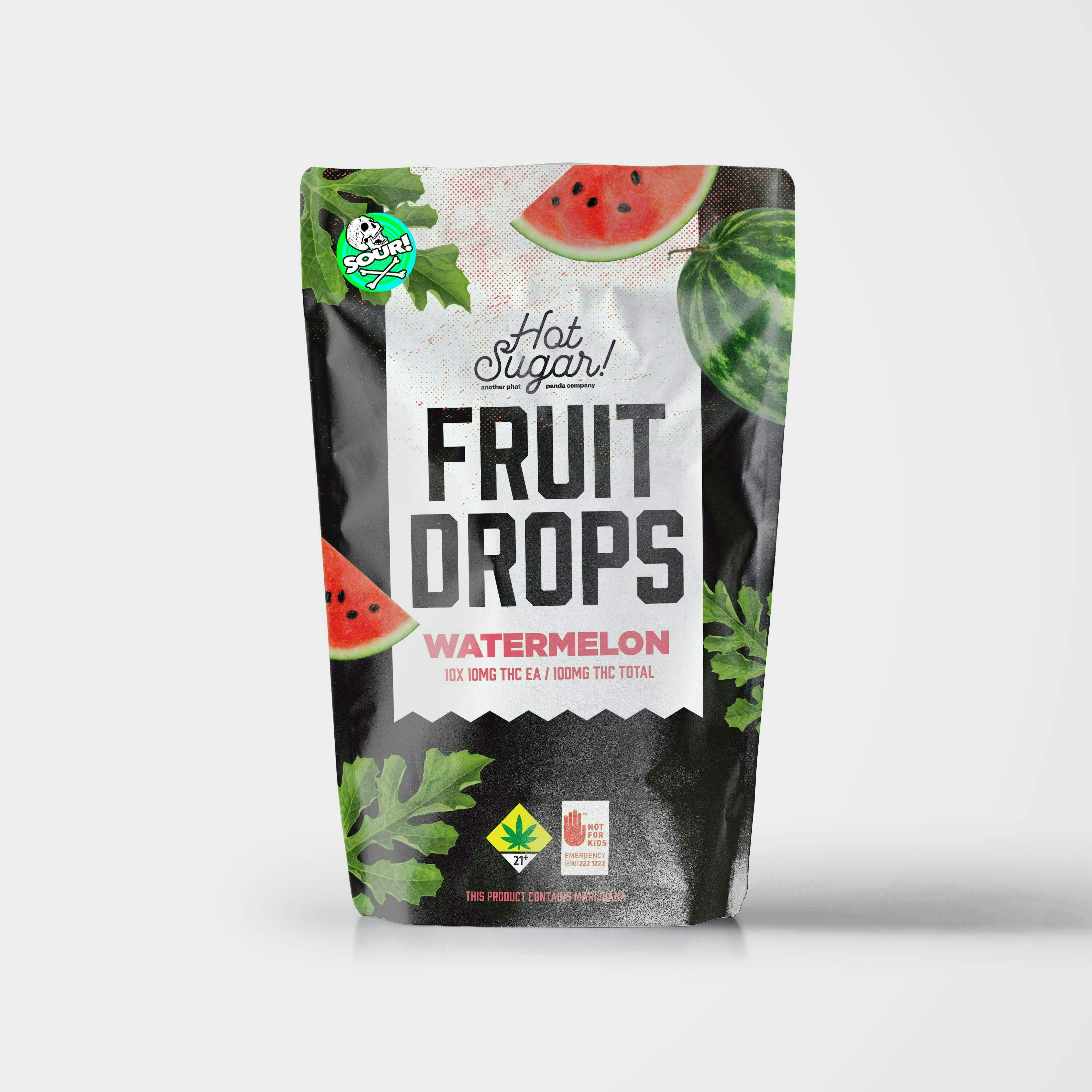 Fruit Drops | Sour Watermelon Gummies | 100mg | 10ct | 10mg/ea by Hot Sugar!