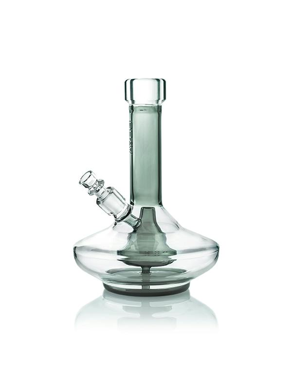 GRAV® Small Wide Base Water Pipe - Smoke with Clear Accents