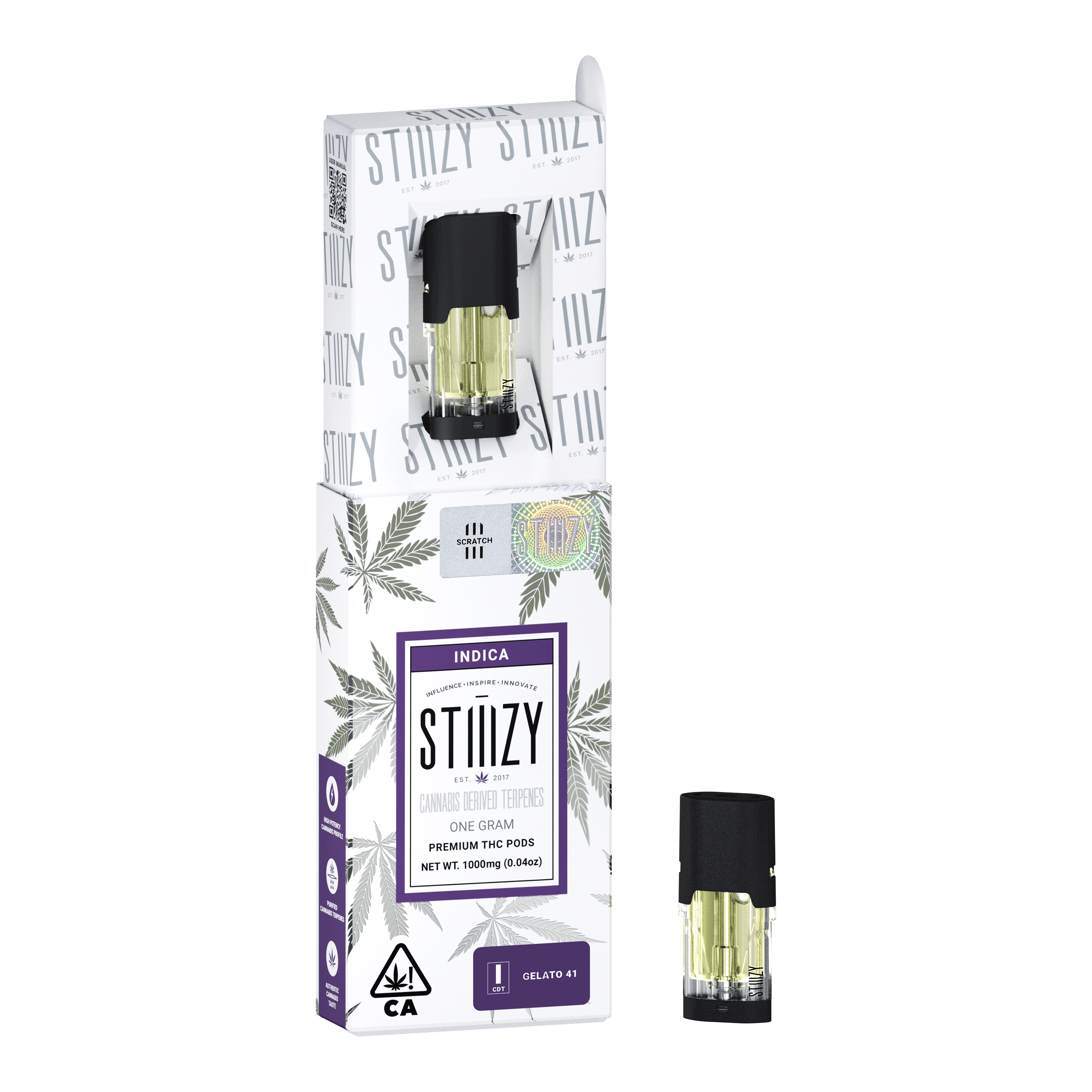 STIIIZY Vape Cartridge - GELATO 41 1G CDT Pod - STIIIZY — Cartridges
