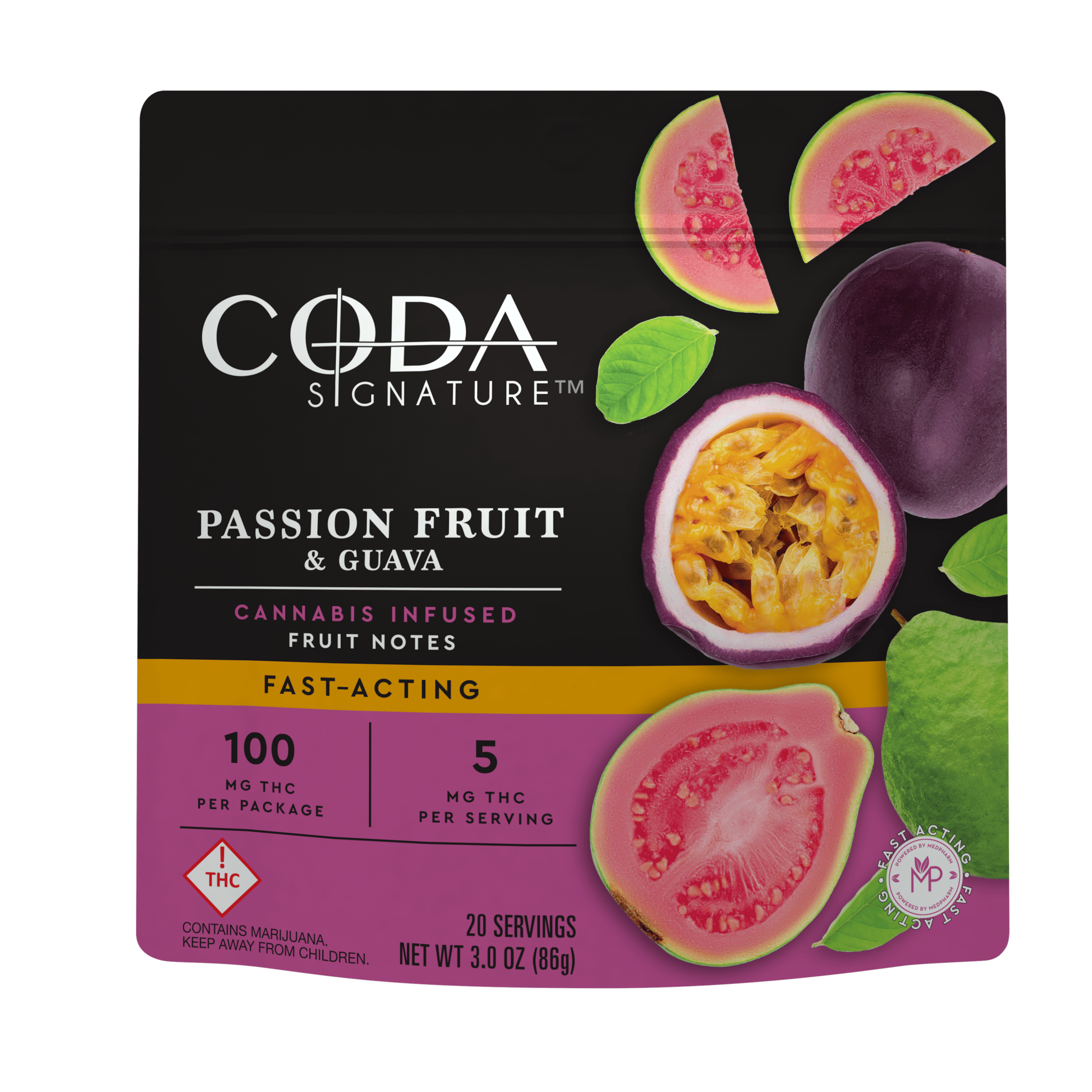 Coda | Passion Fruit & Guava | 100mg Fast-Acting Fruit Notes