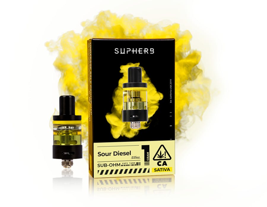 Supherb Sour Diesel Sativa Distillate Cartridge 1g Supherb