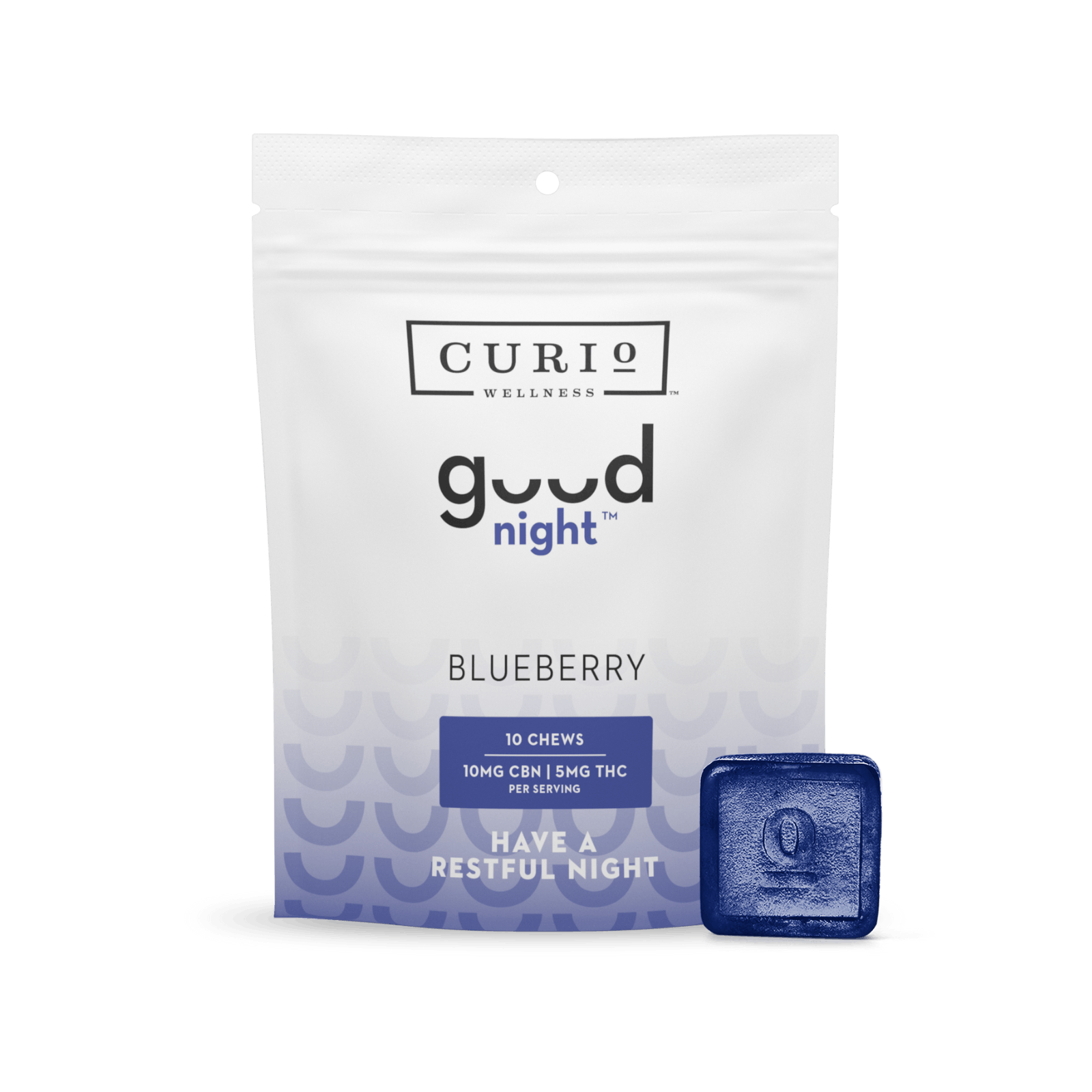 【Good Night】CRDH/CBN isolate,Distillate Good Night: Blueberry Chews [10mg CBN : 5mg THC] - Curio
