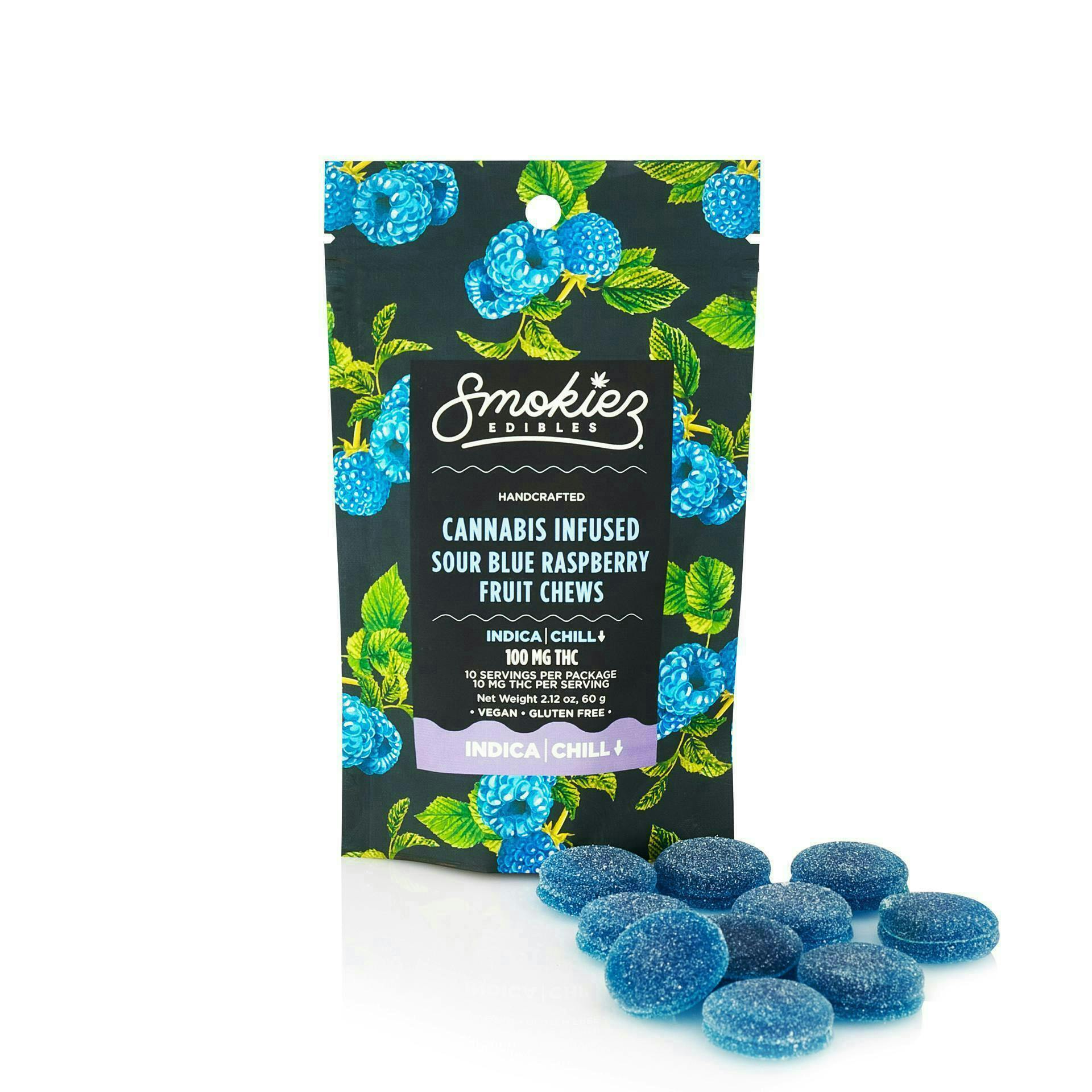 Sour Blue Raspberry Gummies · 100mg · 10ct