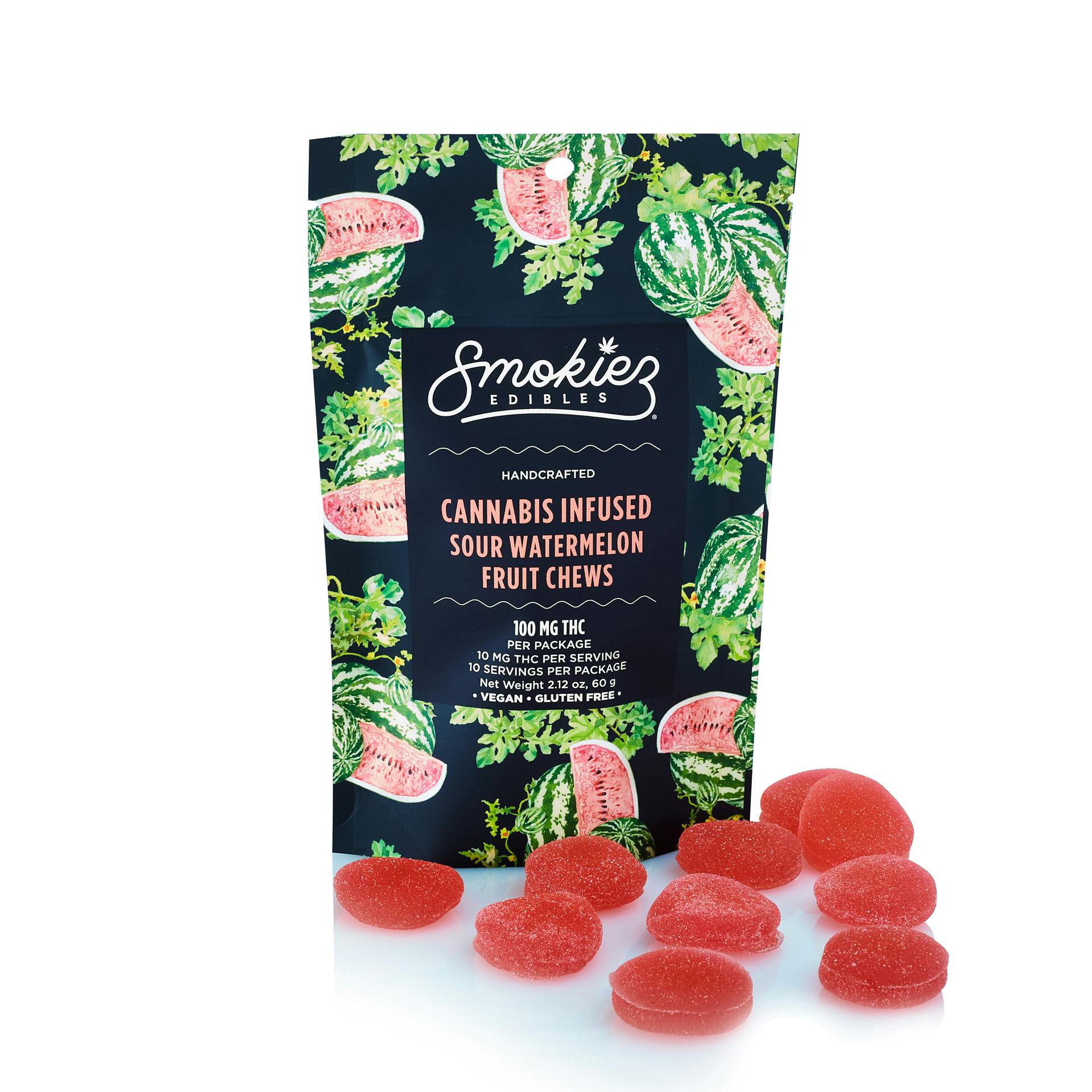 Sour Watermelon HYBRID 100mg THC Fruit Chews - AZ