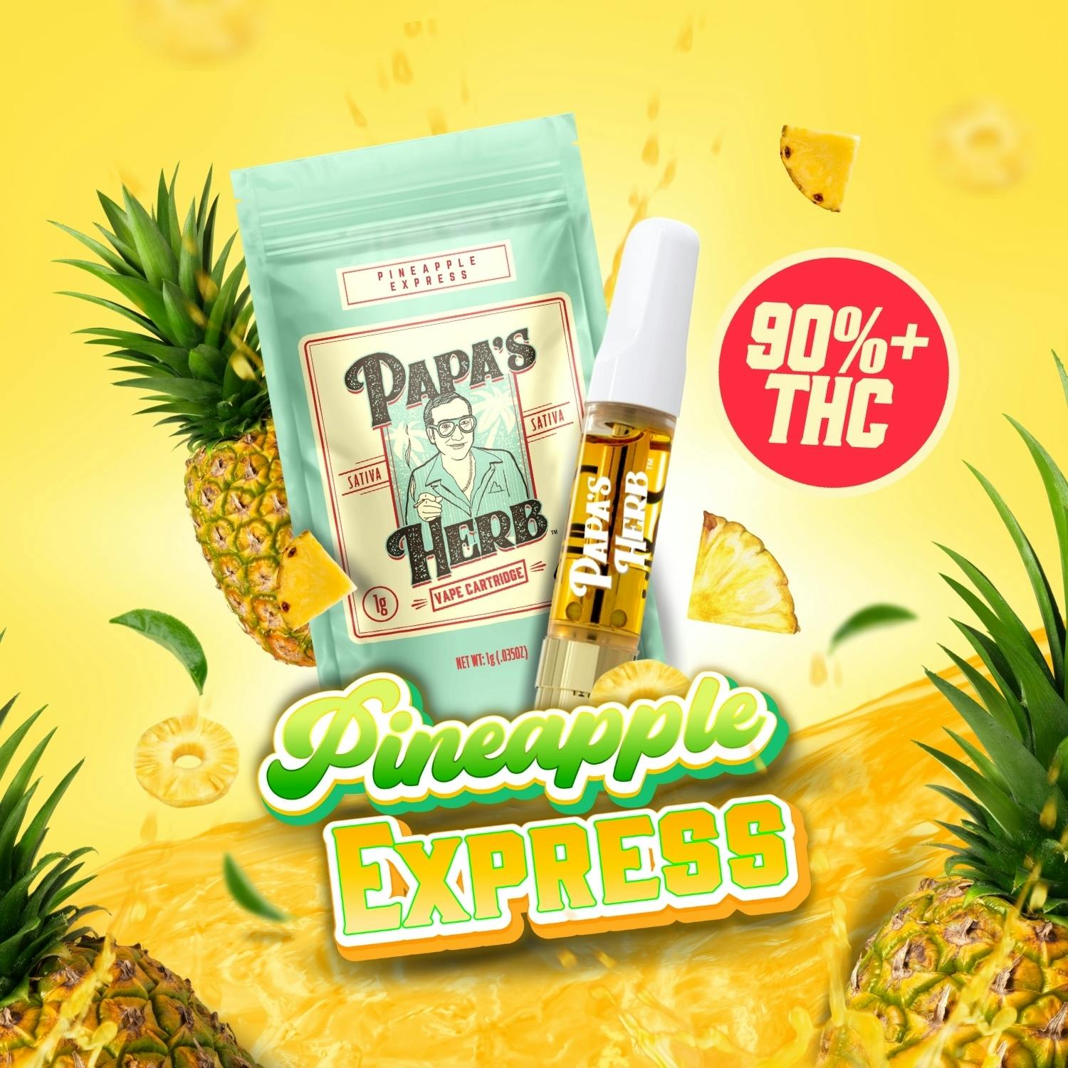 Pineapple Express　1 Pineapple Express (1g) Vape Cartridge - Papa's Herb
