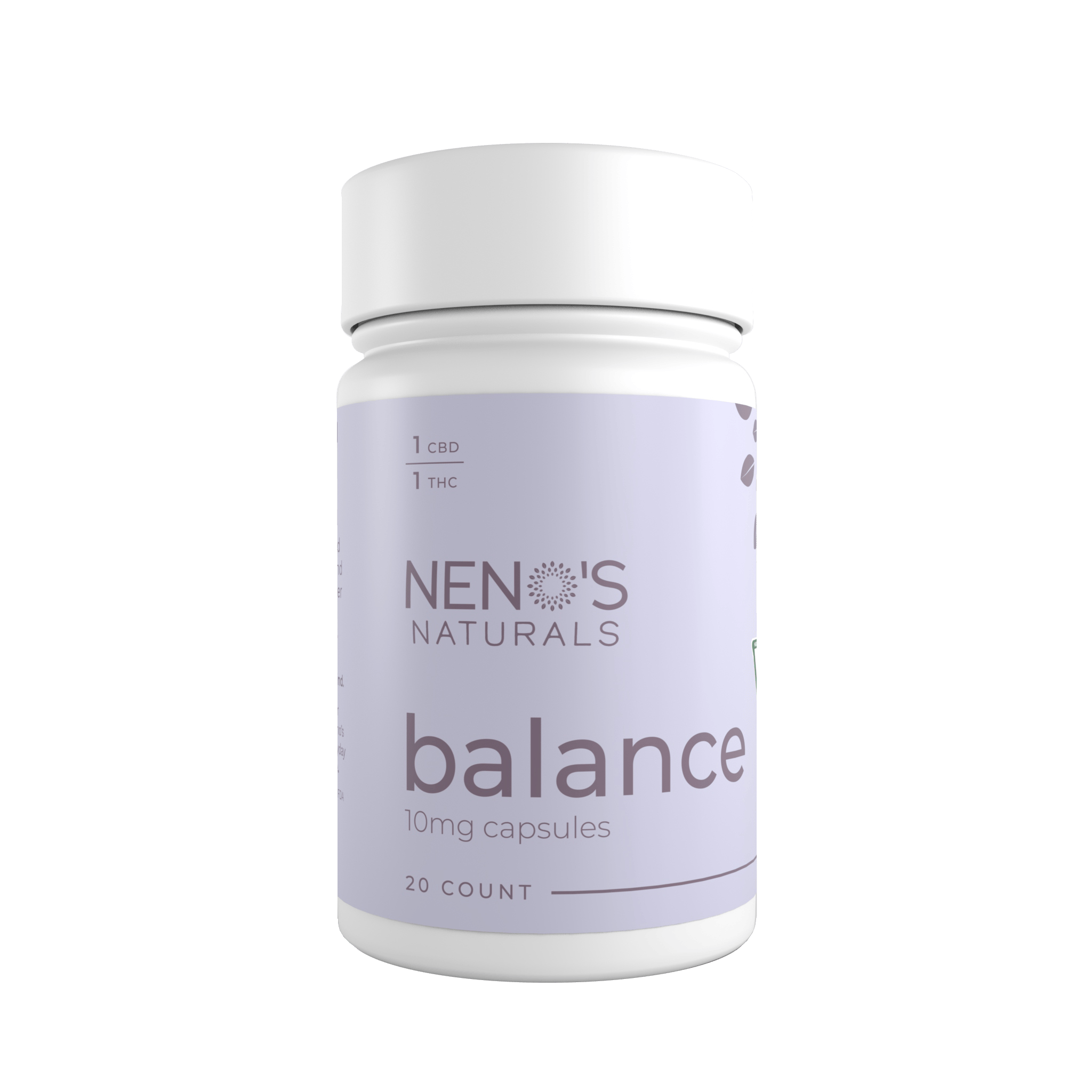 Neno's Naturals Balance 1:1 THC/CBD Capsules 200mg