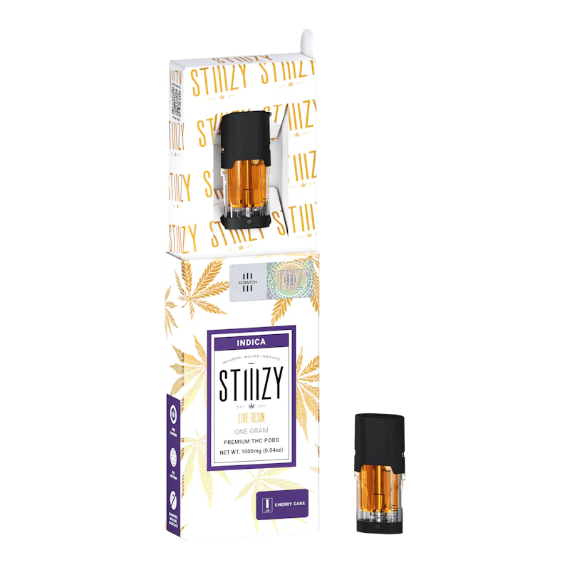 STIIIZY Vape Cartridge - CHERRY CAKE 1G Live Resin Pod - STIIIZY, Cartridges