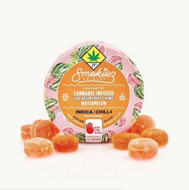 Watermelon Live Resin Fruit Chews | 100mg | 10ct | 10mg/ea