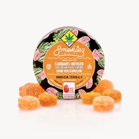 Sour Watermelon Indica 100mg THC Live Resin Fruit Chews - WA