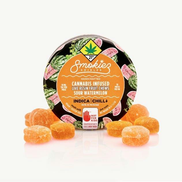 Sour Watermelon Live Resin Gummies | 100mg | 10ct | 10mg/ea