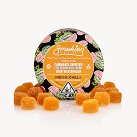 Sour Watermelon Indica 100mg THC Live Resin Fruit Chews - CA