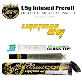 Caviar Gold l Cavi Cone l Lightning OG l 1.5g Infused Pre-Roll