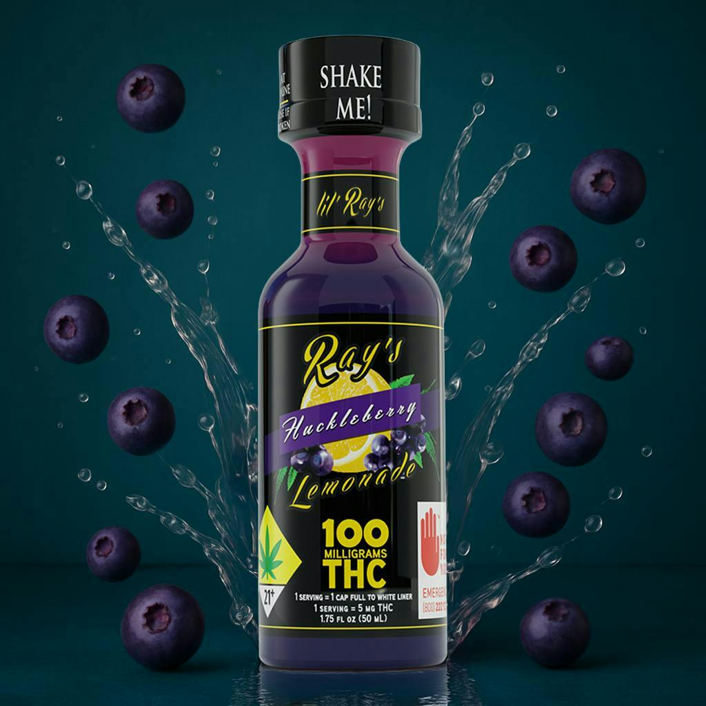 Lil' Ray's | Huckleberry | Non-Carbonated | 100mg THC | 1.75 fl oz at Island Herb