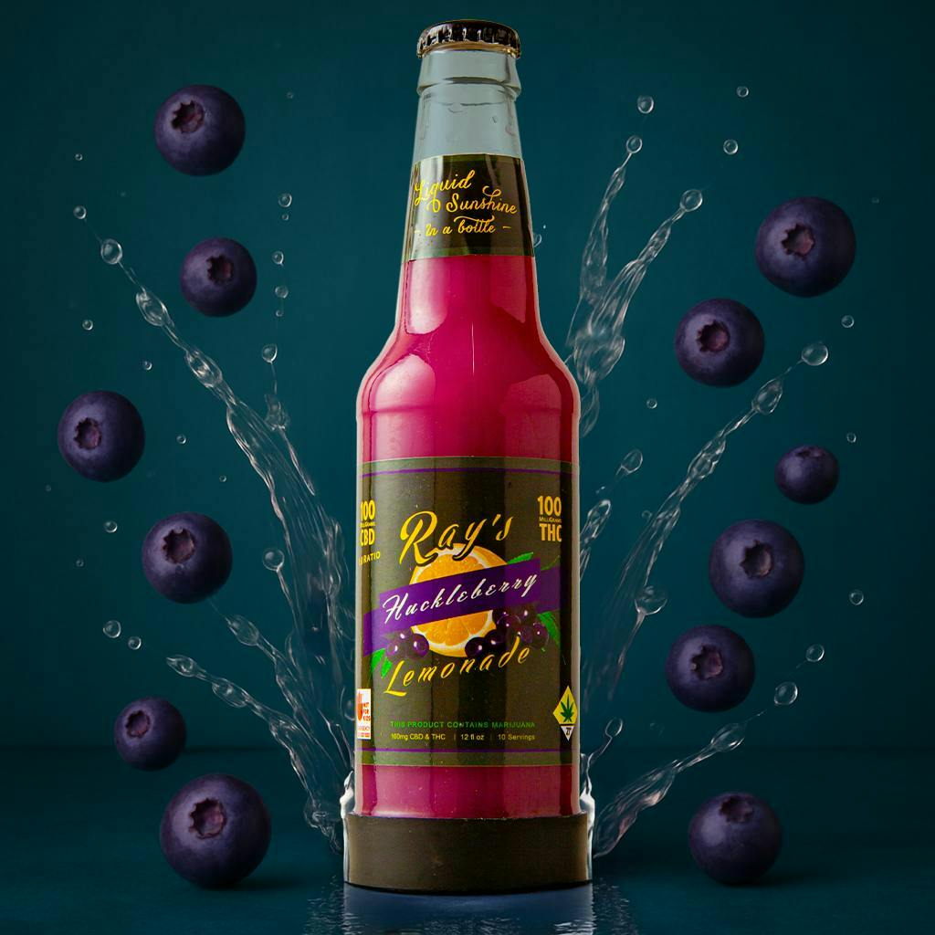 Ray's Lemonade | Huckleberry | Carbonated | 100mg | 12 fl oz at Island Herb