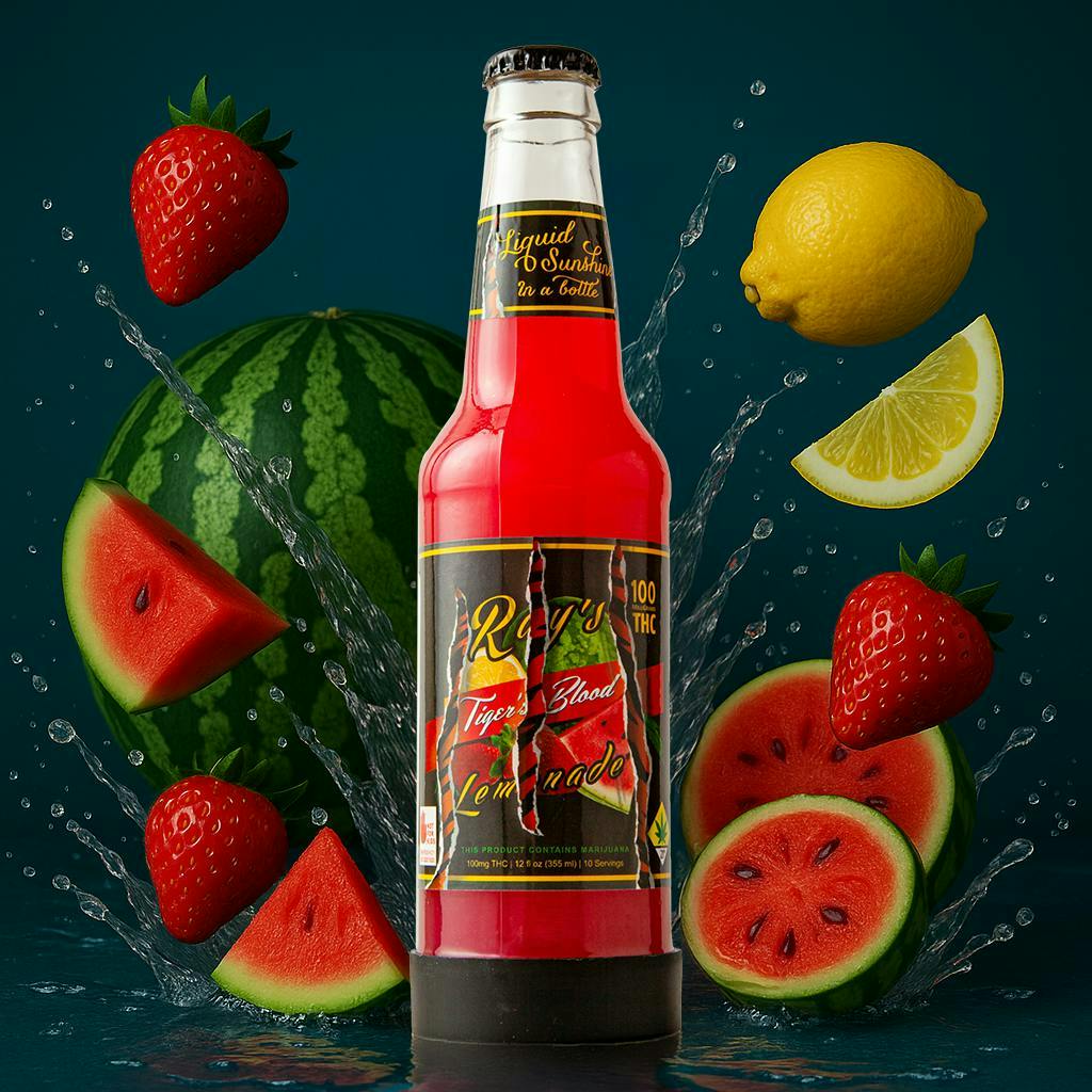 Ray's Lemonade | Tiger's Blood | Carbonated | 100mg | 12 fl oz at Island Herb