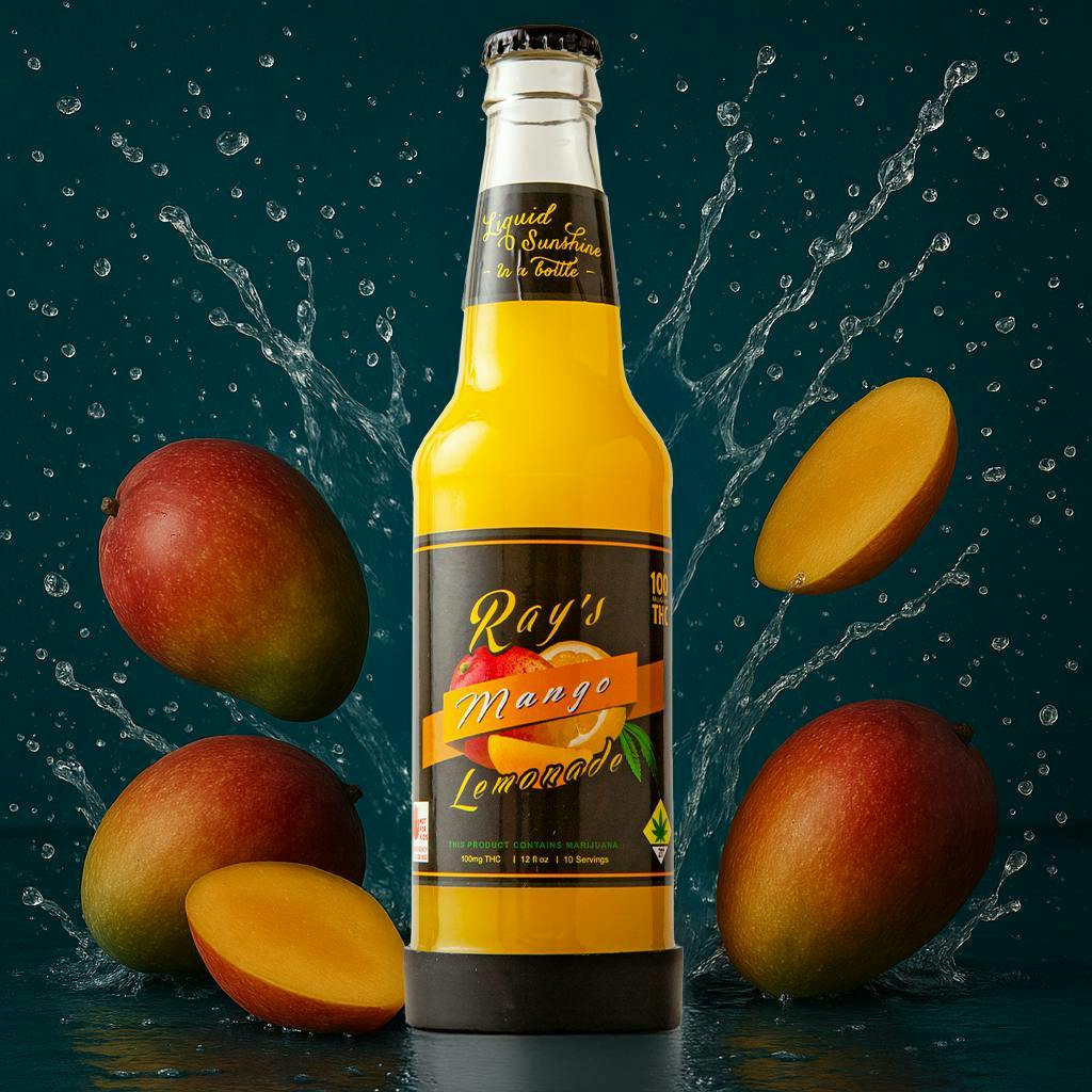 Ray's Lemonade | Mango | Carbonated | THC:CBD 100:100mg | 12 fl oz by Ray's Lemonade