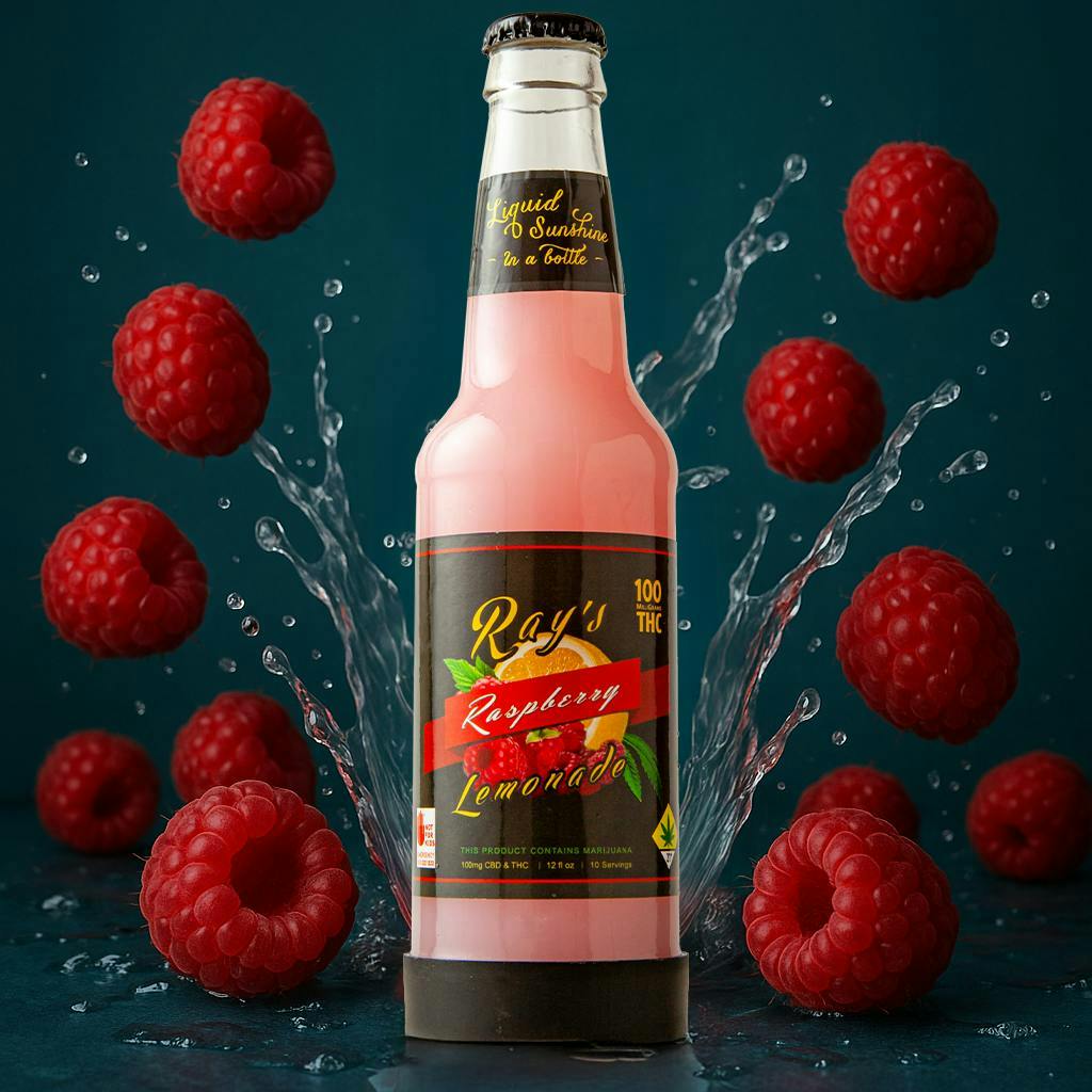 Ray's Lemonade | Raspberry | Carbonated | THC:CBD 100:100mg | 12 fl oz