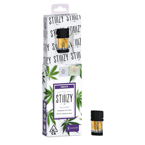 STIIIZY Vape Cartridge - WHITE RASPBERRY .5G Original THC Pod - STIIIZY, Cartridges