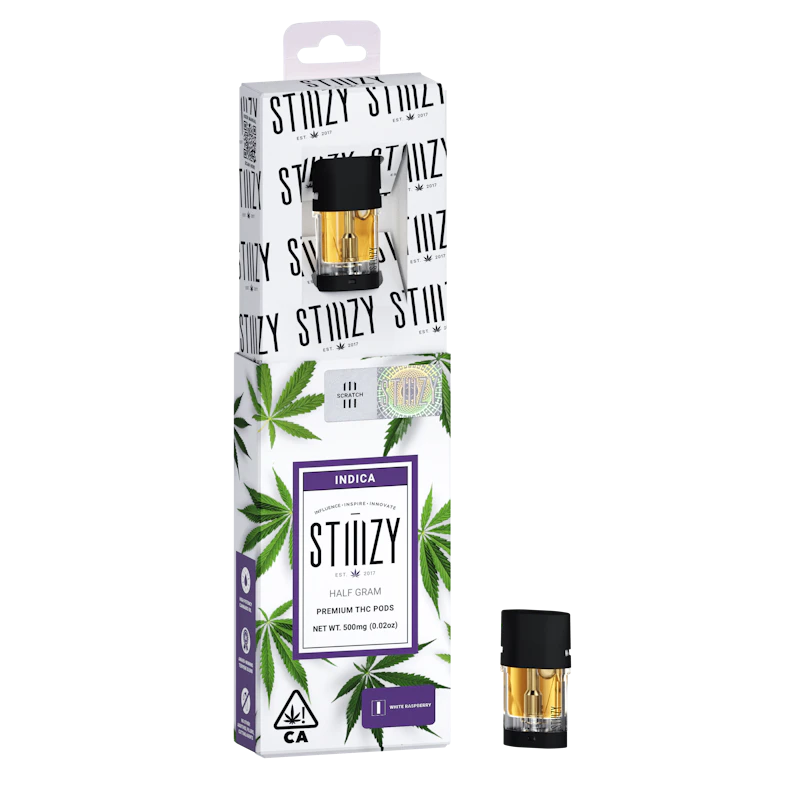 STIIIZY Vape Cartridge - WHITE RASPBERRY .5G Original THC Pod - STIIIZY, Cartridges