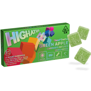 HIGHATUS - CBX - Highatus - Green Apple - 100mg THC/50mg CBD Sour Gummies - 10pk
