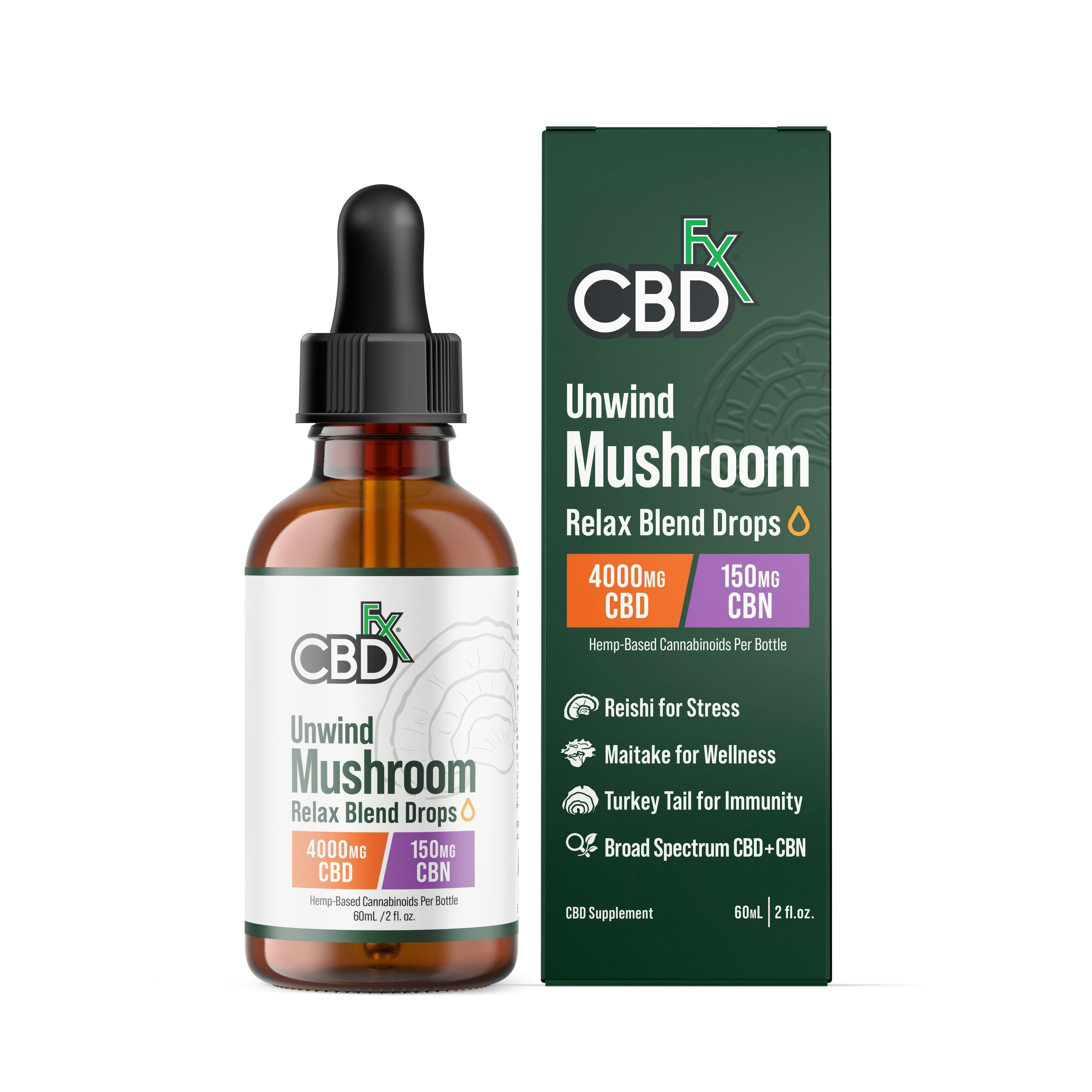 Unwind Mushroom Cbd Drops Cbn