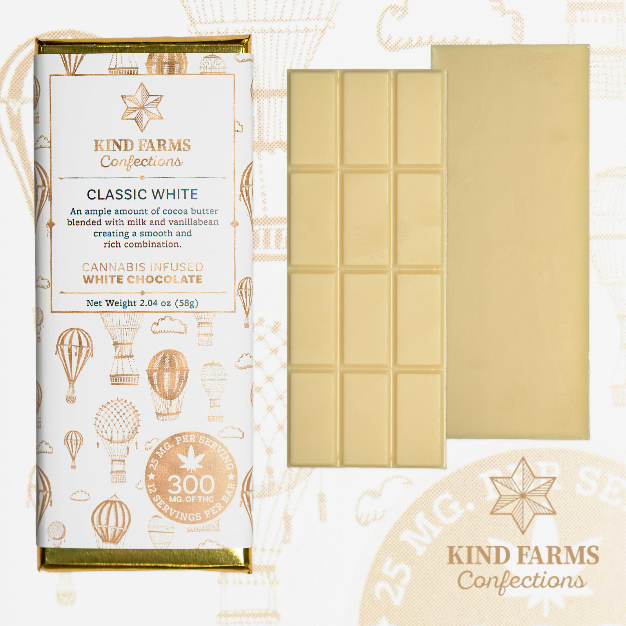 Classic White Bar 300mg THC - Kind Farms Confections by Kind Farms Reserve