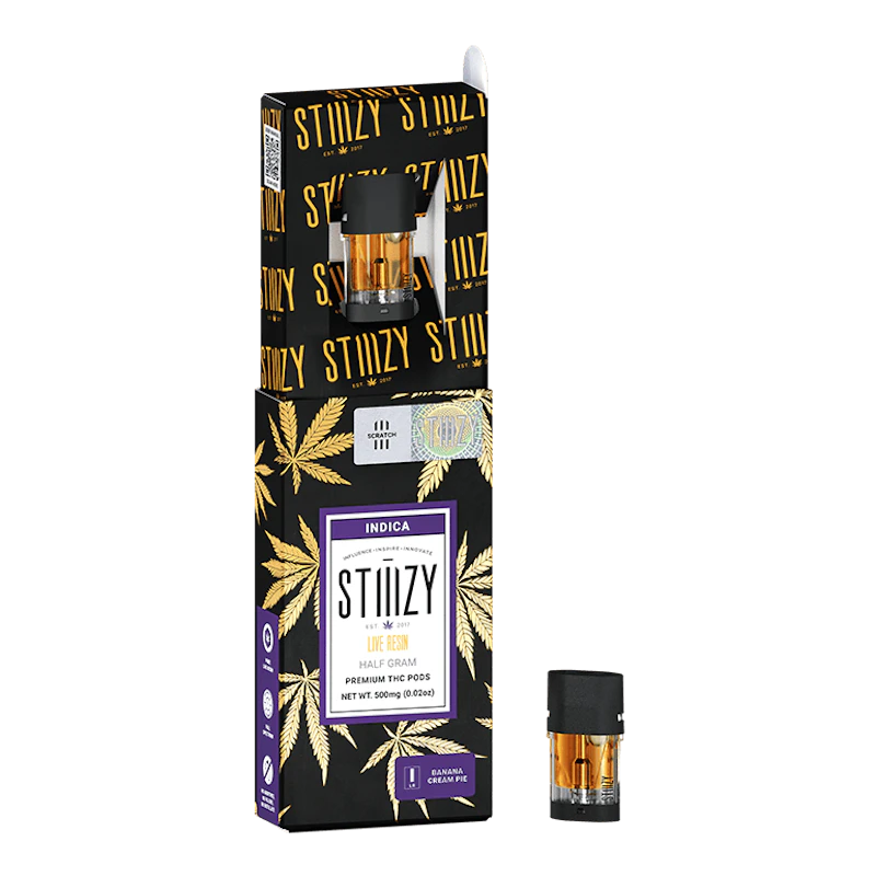 STIIIZY Vape Cartridge - BANANA CREAM PIE .5G Live Resin Pod - STIIIZY, Cartridges