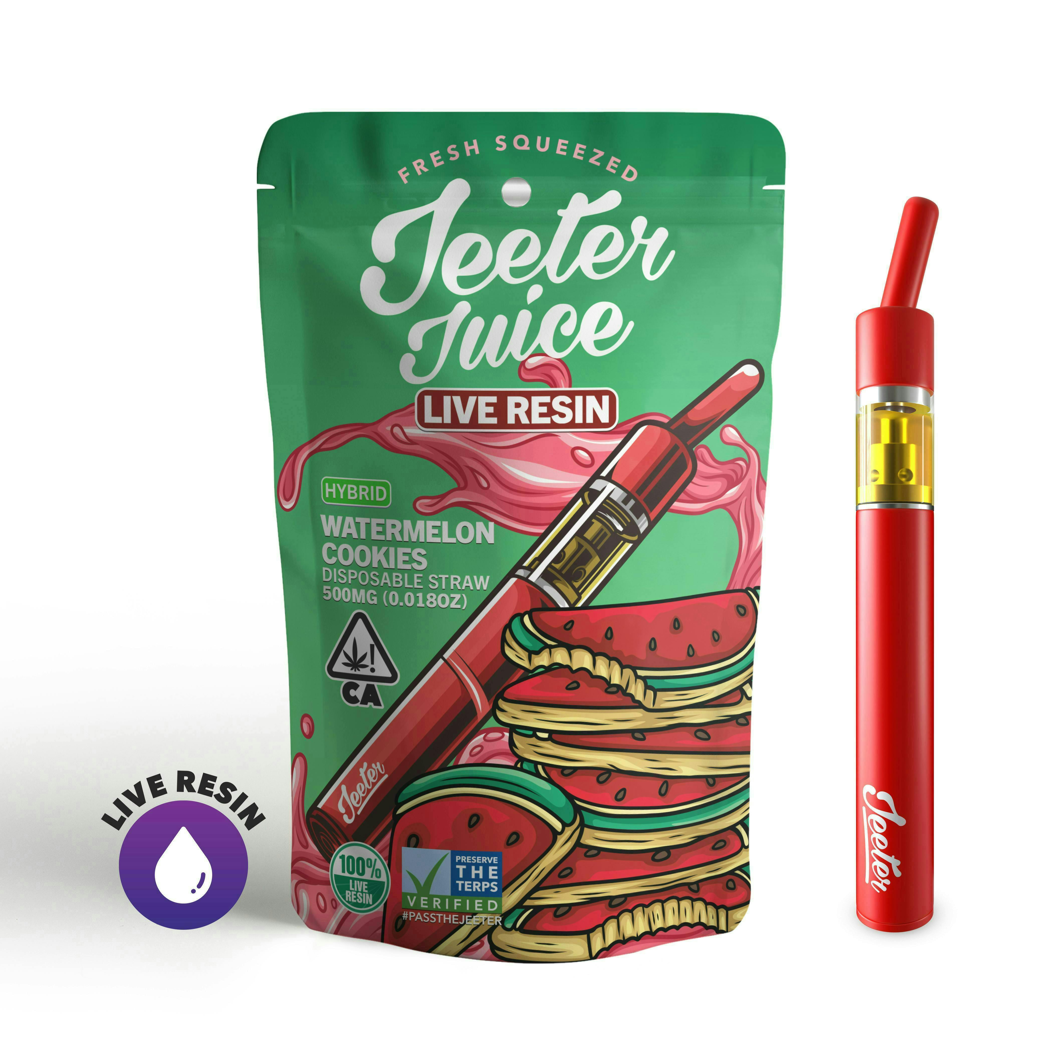 Jeeter Juice Disposable Live Resin Straw Watermelon Cookies Jeeter