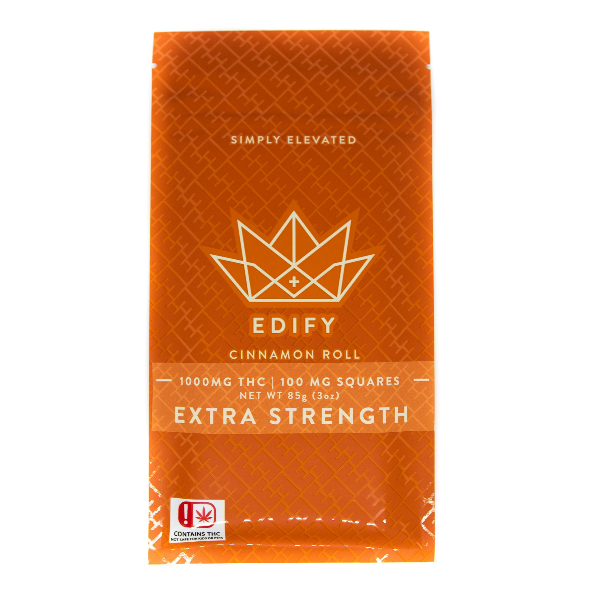 Edify - 1000mg THC EXTRA STRENGTH - Cinnamon Roll Chocolate Bar (10ct)