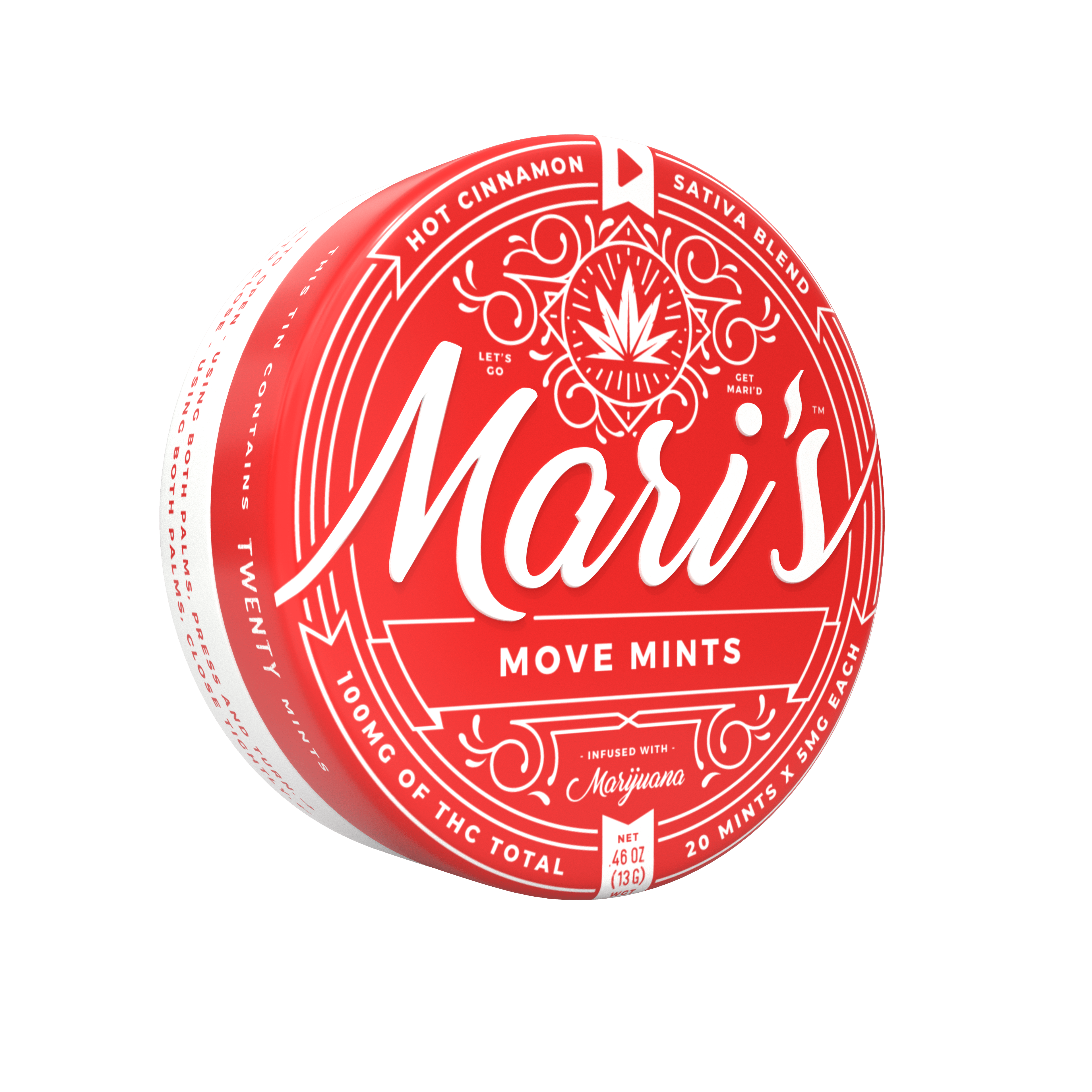 Hot Cinnamon Sativa 100mg Move Mints (20 pcs/pk)