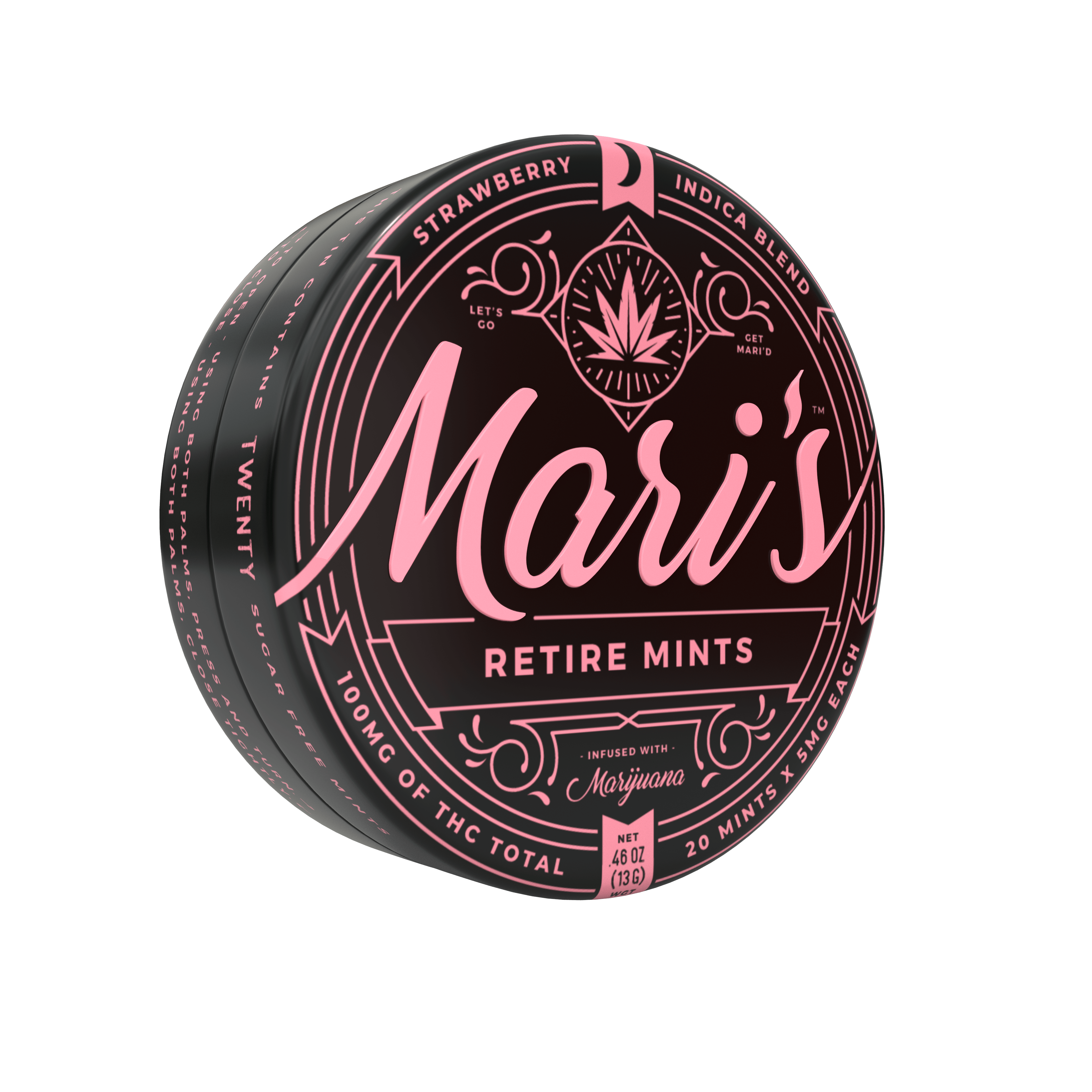 Strawberry Indica 100mg Retire Mints (20 pcs/pk)