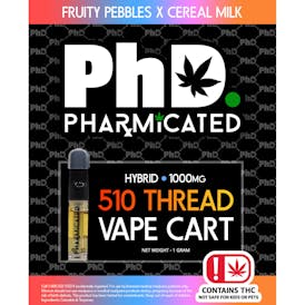 Pharmicated 510 Thread Vape Cart- 1000 mg- Fruity Pebbles X Cereal Milk(H)