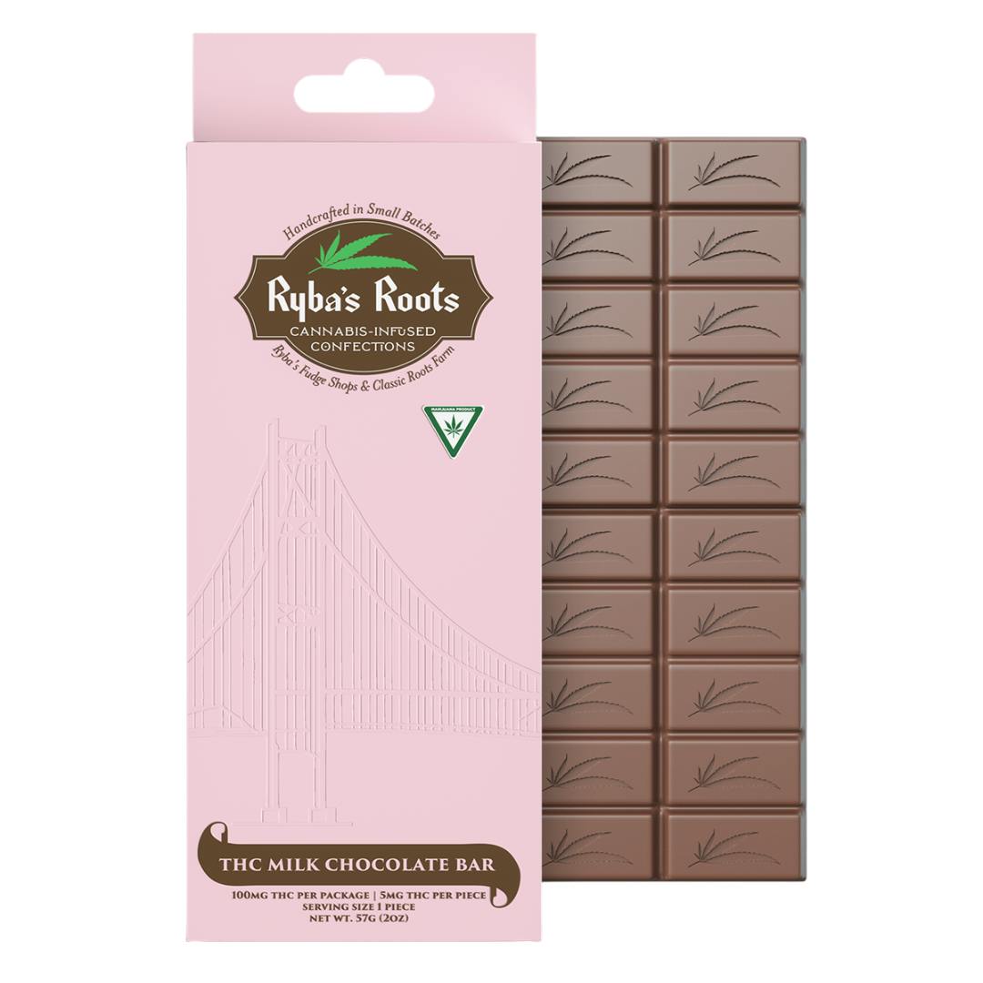 THC Infused Milk Chocolate Bar | 200mg by Ryba's Roots