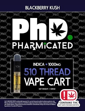 Pharmicated 510 Thread Vape Cart - 1000 mg - Blackberry Kush (I)