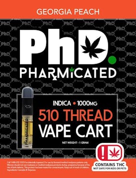 Pharmicated 510 Thread Vape Cart - 1000 mg - Georgia Peach (I)