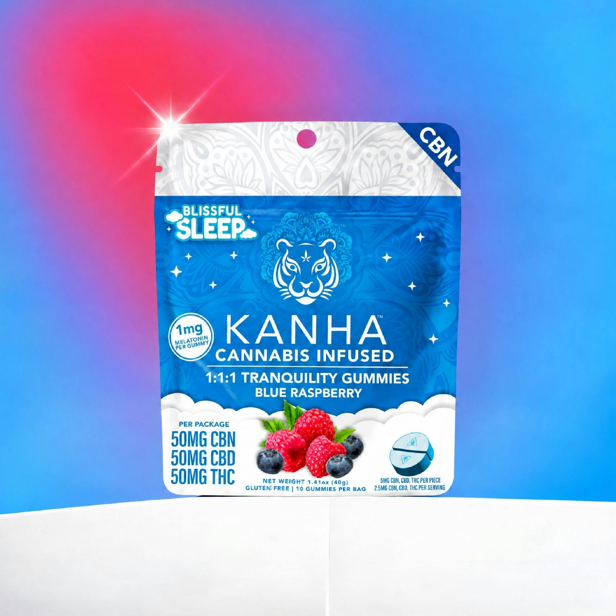 Blue Raspberry 1:1:1 CBN:CBD:THC Gummies | 50mg | 10ct | 5mg/ea