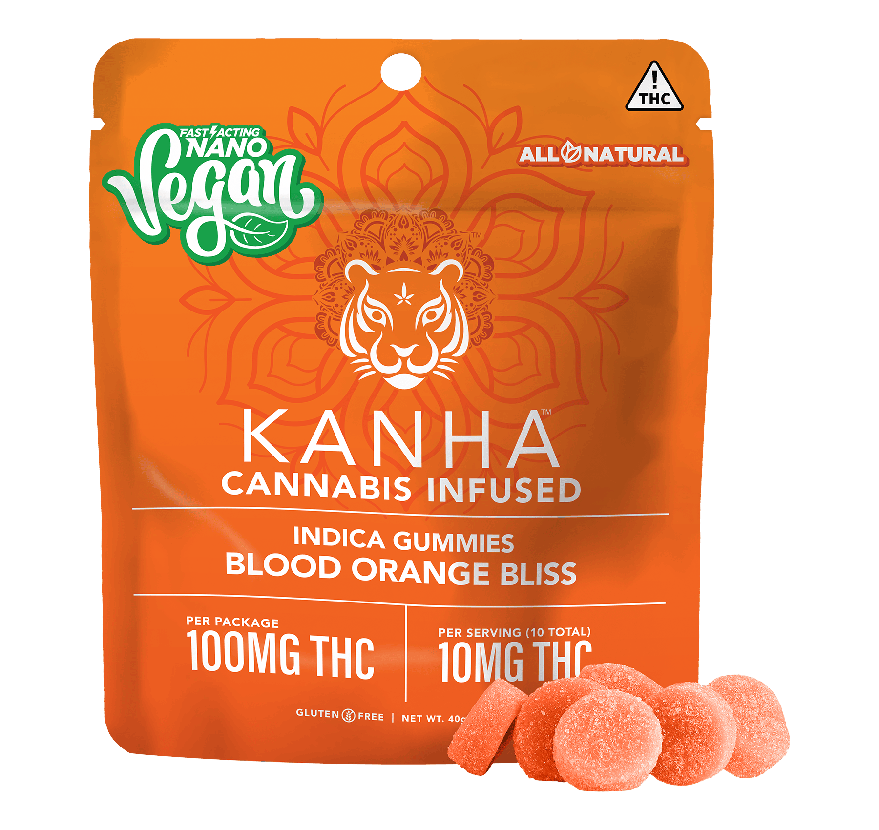 KANHA | VEGAN NANO | Blood Orange Bliss | Indica | 100mg THC | 10-pack