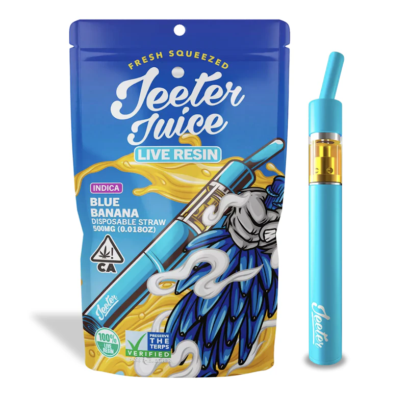 Jeeter Blue Banana · Live Resin Straw Disposable · 0.5g, Disposables