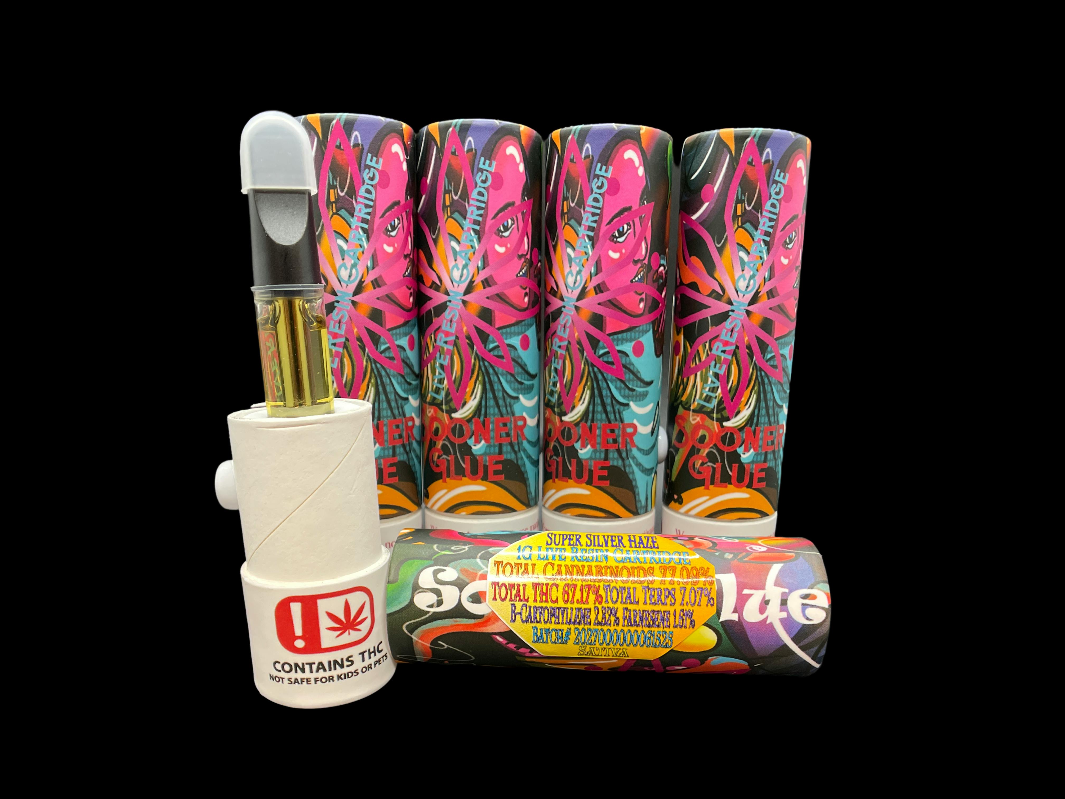 Sooner Glue Super Silver Haze Live Resin Cartridges Weedmaps