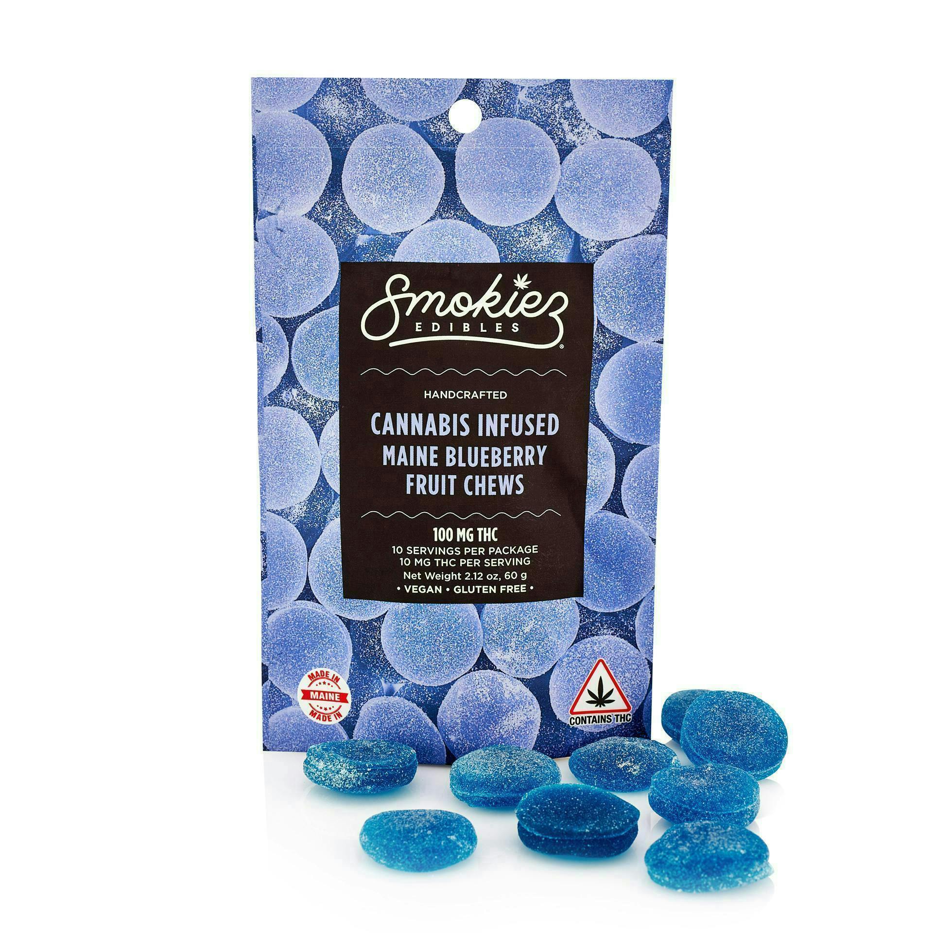 Maine Blueberry Gummies | 100mg | 10ct | 10mg/ea by Smokiez Edibles