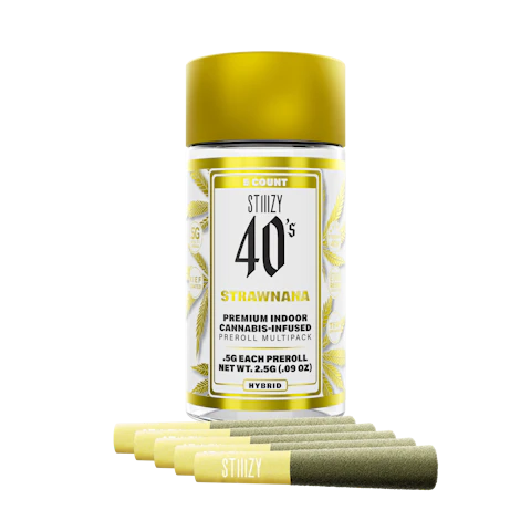 STIIIZY - STRAWNANA - .5G 40's Infused Preroll 5 Pack, Infused Pre-Rolls