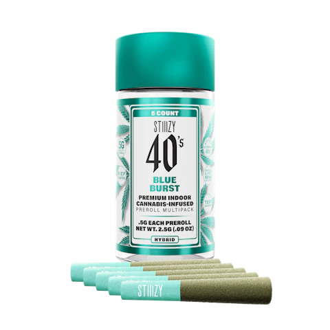 STIIIZY - BLUE BURST - .5G 40's Infused Preroll 5 Pack, Infused Pre-Rolls